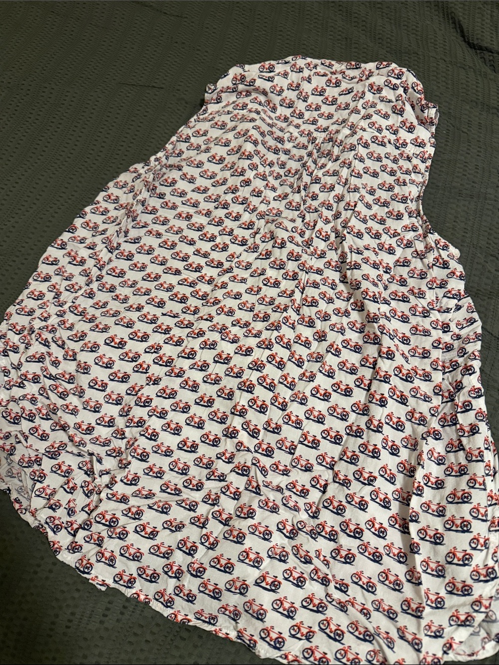 Anthropologie White Blouse with Red & Navy Bicycle Print - Picture 5 of 5